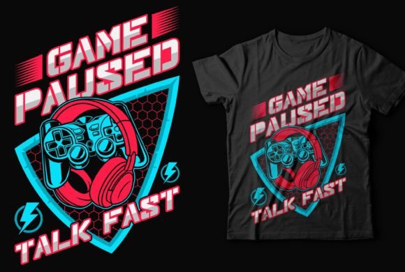 Game Paused Gaming T-shirt Digital Design