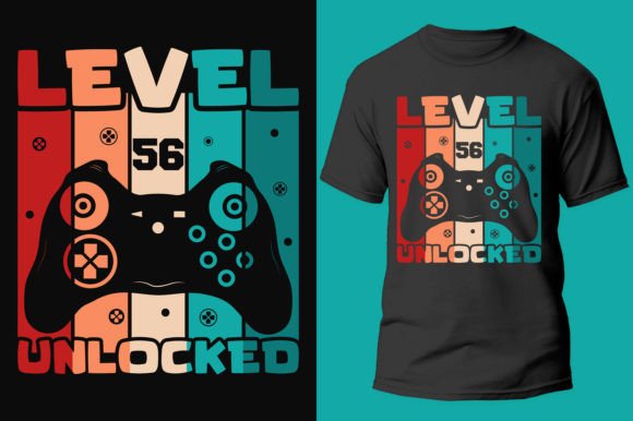 Gamer Gaming Level 56 Unlocked: A Ready-Made Design Asset for Your Next Project