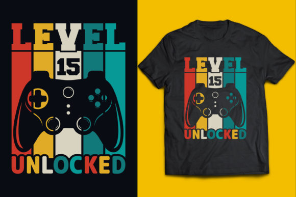 Level 15 Birthday Gaming T Shirt Design: A Closer Look for Personalized Celebration Gear