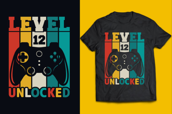 The Ultimate Gear for Your Gaming Tribe: Level 12 Birthday Gaming T-Shirt Design