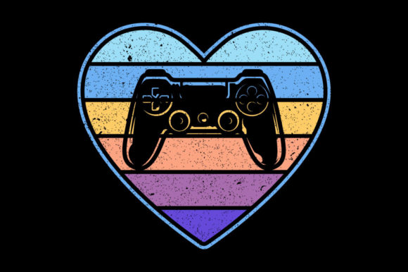 Valentine's Day Gaming T-Shirt Design Template